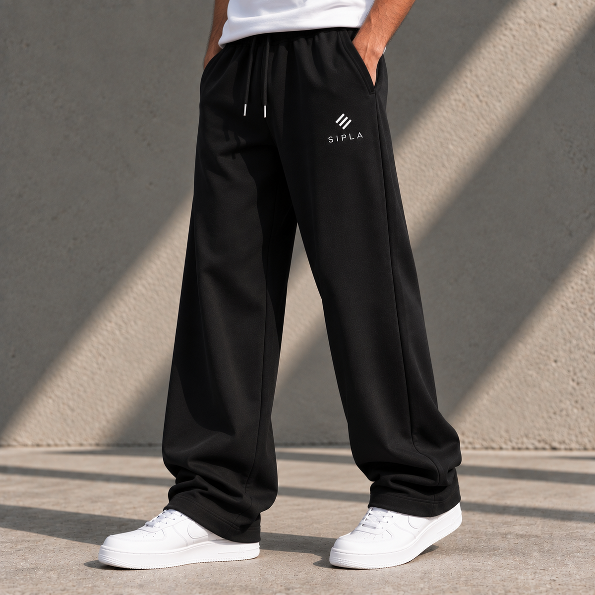 SIPLA Essential Black Baggy Trousers