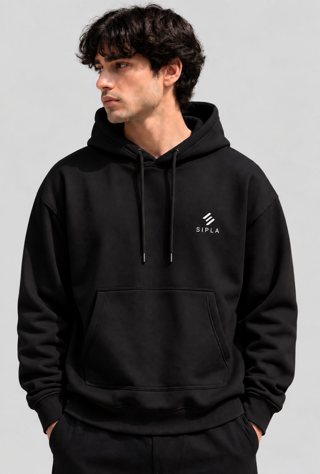 SIPLA Essential Black Hoodie