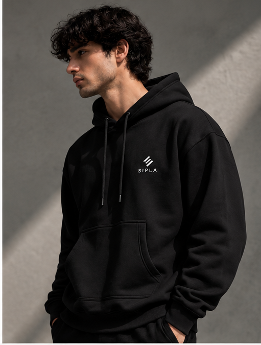 SIPLA Essential Black Hoodie