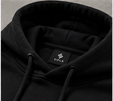 SIPLA Essential Black Hoodie