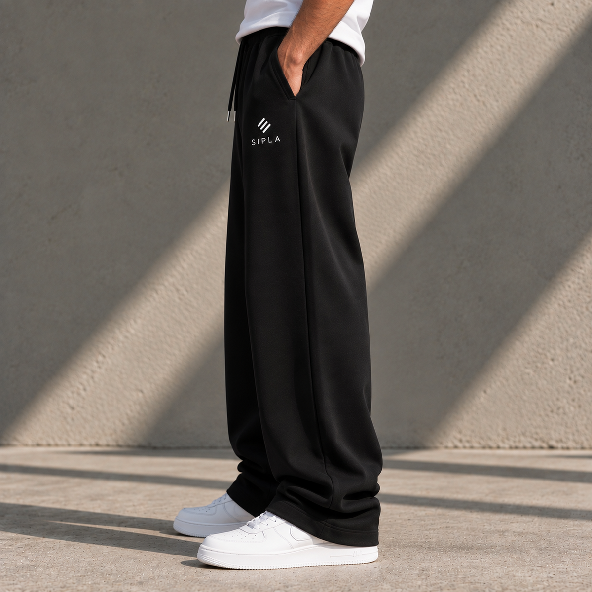 SIPLA Essential Black Baggy Trousers